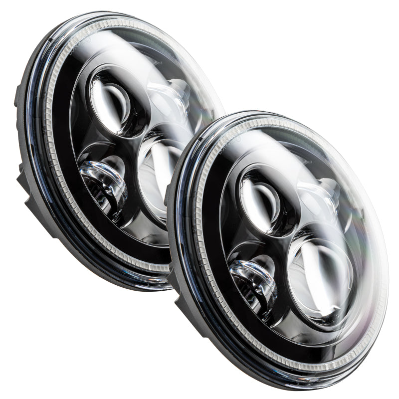 Oracle 7in High Powered LED Headlights - Black Bezel - ColorSHIFT SEE WARRANTY