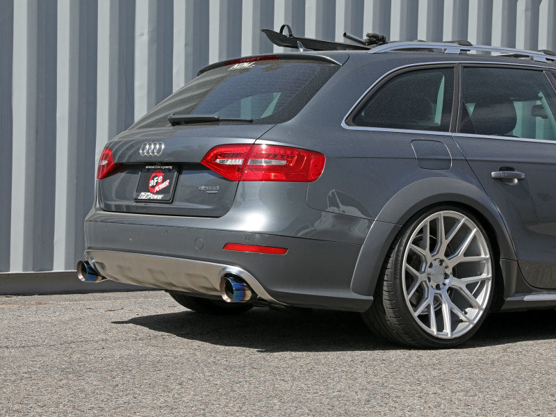 afe MACH Force-Xp 13-16 Audi Allroad L4 SS Axle-Back Exhaust w/ Blue Flame Tips Precision R