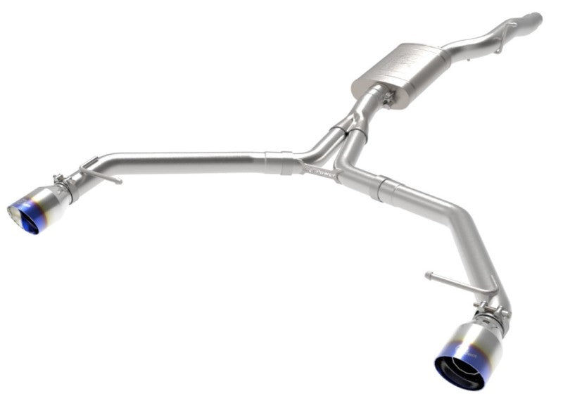 afe MACH Force-Xp 13-16 Audi Allroad L4 SS Axle-Back Exhaust w/ Blue Flame Tips Precision R