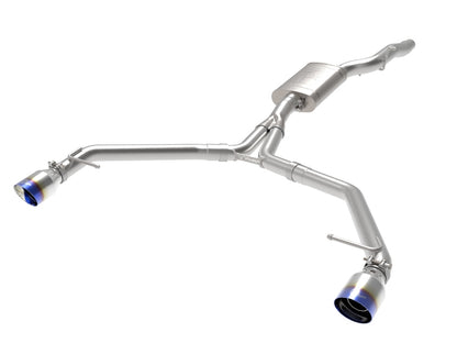 afe MACH Force-Xp 13-16 Audi Allroad L4 SS Axle-Back Exhaust w/ Blue Flame Tips Precision R