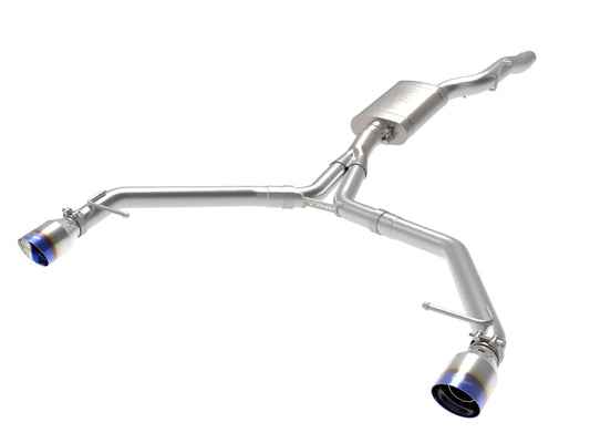 afe MACH Force-Xp 13-16 Audi Allroad L4 SS Axle-Back Exhaust w/ Blue Flame Tips Precision R