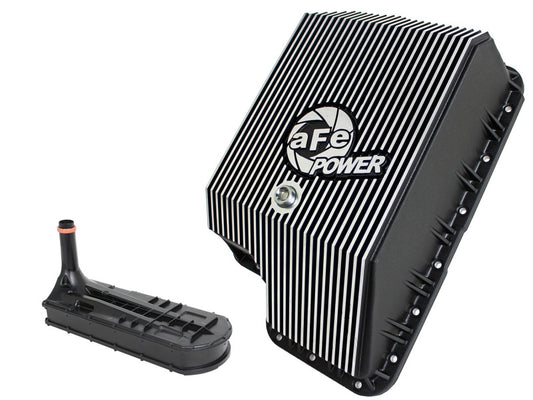 afe Transmission Pan (Black); Ford Diesel Trucks 03-10 V8-6.0/6.4L (td) Precision R