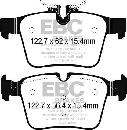 EBC 15+ Mercedes-Benz C300 (W205) 2.0 Turbo 4-matic Yellowstuff Rear Brake Pads