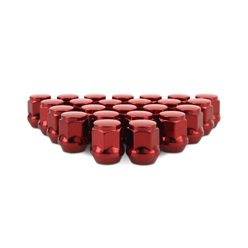 Mishimoto Steel Acorn Lug Nuts M14 x 1.5 - 24pc Set - Red