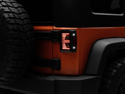 Raxiom 07-18 Jeep Wrangler JK Axial Series Vision LED Tail Lights- Black Housing (Smoked Lens)