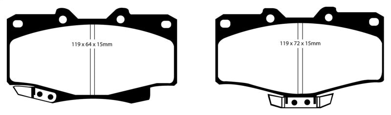 EBC 90-91 Toyota 4 Runner 2.4 Yellowstuff Front Brake Pads