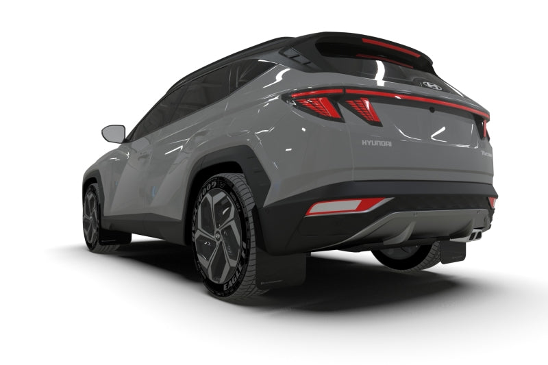 Rally Armor 22-24 Hyundai Tucson Black UR Mud Flap w/Grey Logo