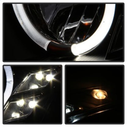 Spyder Infiniti G35 03-07 2DR Projector Halogen - LED Halo DRL Blk High H4 PRO-YD-IG35032D-DRL-BK