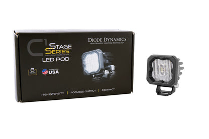 Diode Dynamics Stage Series C1 LED Pod - White SAE Fog Standard ABL Each