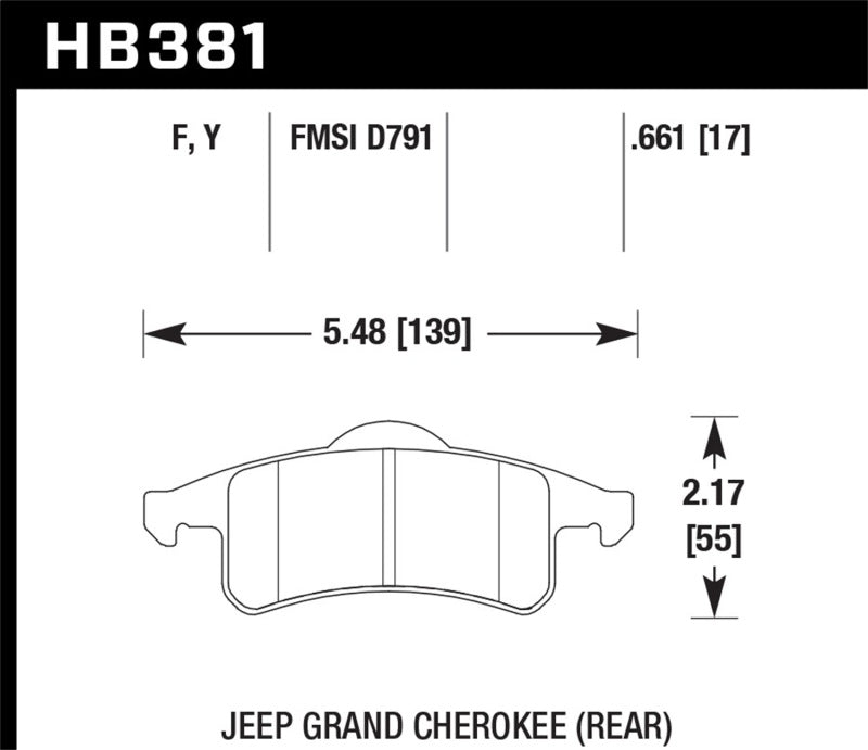 Hawk 99-04 Jeep Grand Cherokee LTS Street Rear Brake Pads