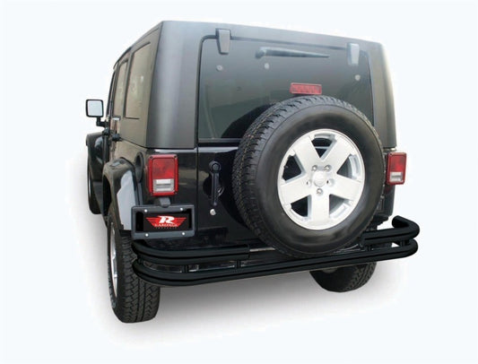 Rampage 2007-2018 Jeep Wrangler(JK) Double Tube Rear Bumper - Black