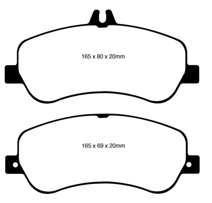 EBC 13-16 Mercedes-Benz GLK250 2.1 Twin TD Redstuff Front Brake Pads