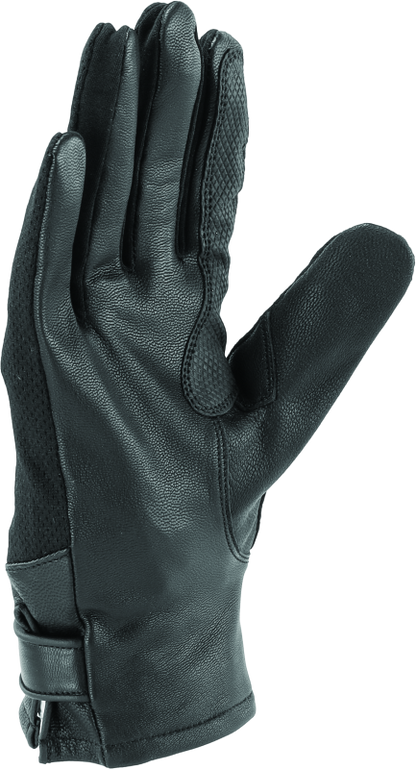 River Road Pecos Leather Mesh Gloves Black - Small