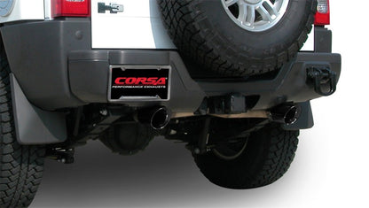 Corsa 2006-2008 Hummer H3 3in Cat-Back Dual Rear w Single 4in Black Pro-Series Tips