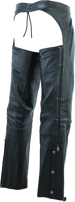 River Road Longhaul Leather Chaps Black - Large