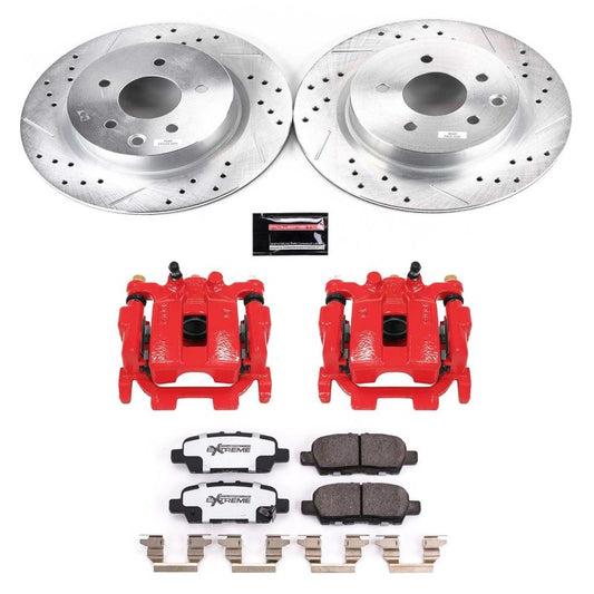 Power Stop 2018 Nissan Maxima Rear Z26 Street Warrior Brake Kit w/Calipers