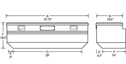 Tradesman Aluminum Flush Mount Truck Tool Box (48in.) - Brite