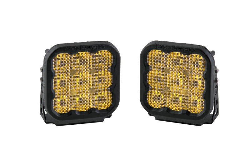 Diode Dynamics SS5 LED Pod Sport - Yellow Flood (Pair)