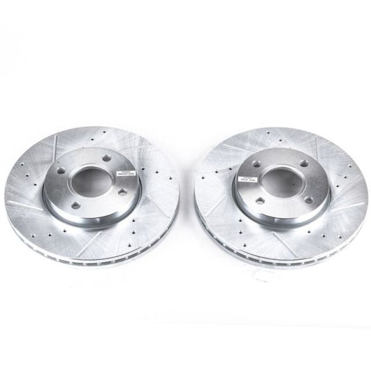 Power Stop 05-07 Ford Focus Front Evolution Drilled & Slotted Rotors - Pair