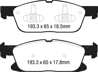 EBC 15+ Ford Edge 2.0 Turbo FWD Redstuff Front Brake Pads