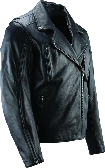 River Road Ironclad Classic Leather Jacket Black - Small