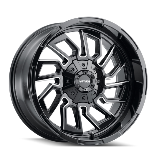 Mayhem 8111 Flywheel 20x9 / 5x127 BP / 0mm Offset / 87.1mm Hub Black w/ Milled Spokes Wheel