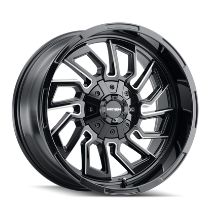 Mayhem 8111 Flywheel 20x10 / 5x127 BP / -19mm Offset / 87.1mm Hub Black w/ Milled Spokes Wheel