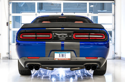 AWE Tuning 2017+ Challenger 5.7 Touring Edition Exhaust - Non-Resonated - Diamond Black Quad Tips - Precision R