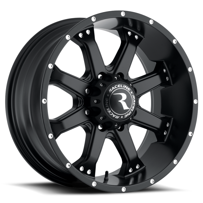 Raceline 991B Assault 18x9in / 8x165.1 BP / 18mm Offset / 125.2mm Bore - Satin Black Wheel