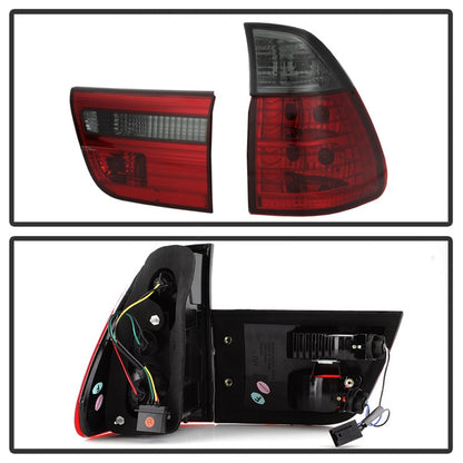 Spyder BMW E53 X5 00-06 4PCS Euro Style Tail Lights- Red Smoke ALT-YD-BE5300-RS