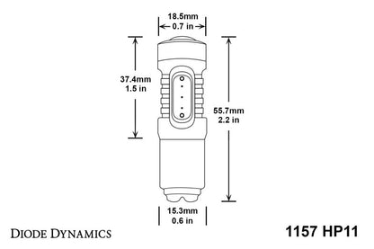 Diode Dynamics 1157 LED Bulb HP11 LED - Red (Pair)