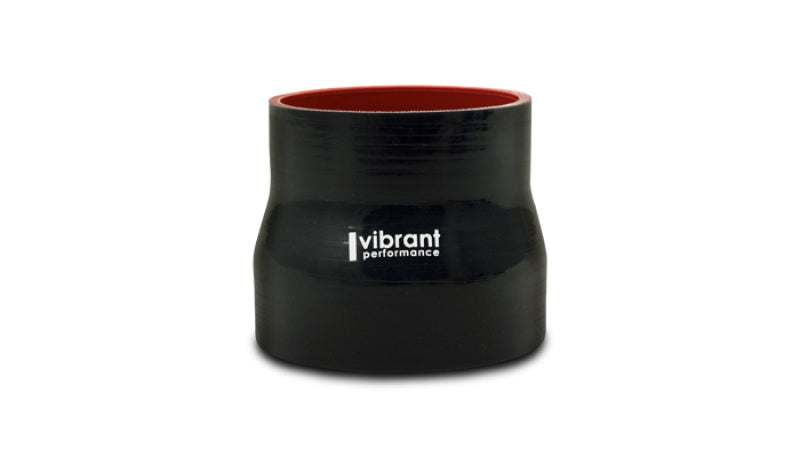 Vibrant Silicone Reducer Coupler 2.25in ID x 1.50in ID x 3.00in Long - Black