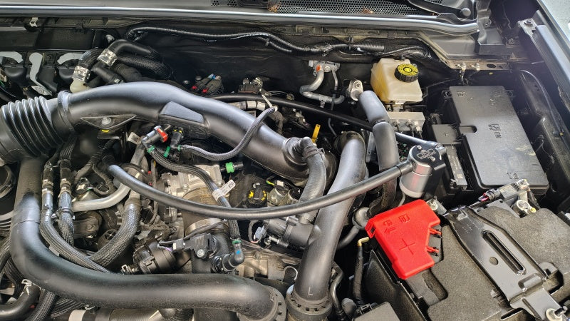 J&L 24-25 Ford Ranger Raptor 3.0L PCV Side Oil Separator - Clear Anodized