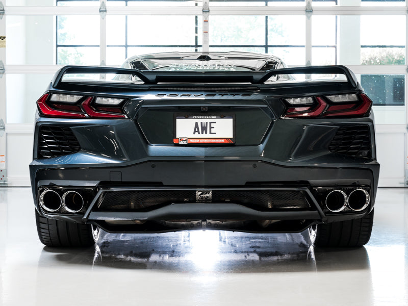 AWE Tuning 2020 Chevrolet Corvette (C8) Touring Edition Exhaust - Quad Chrome Silver Tips - Precision R