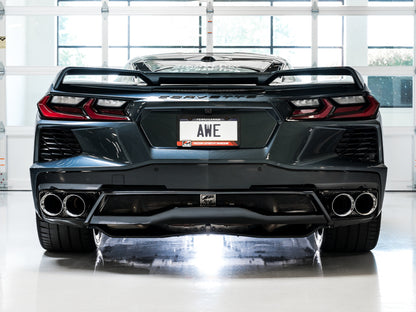 AWE Tuning 2020 Chevrolet Corvette (C8) Touring Edition Exhaust - Quad Chrome Silver Tips - Precision R