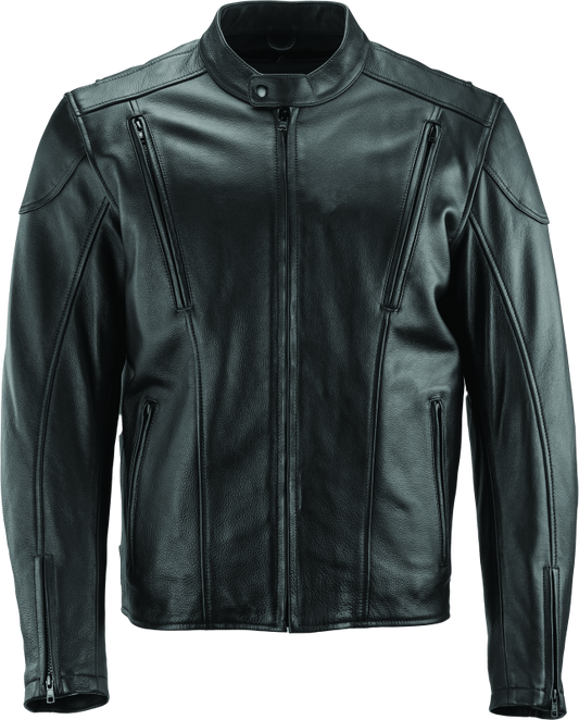 River Road Race Leather Jacket Black - XL