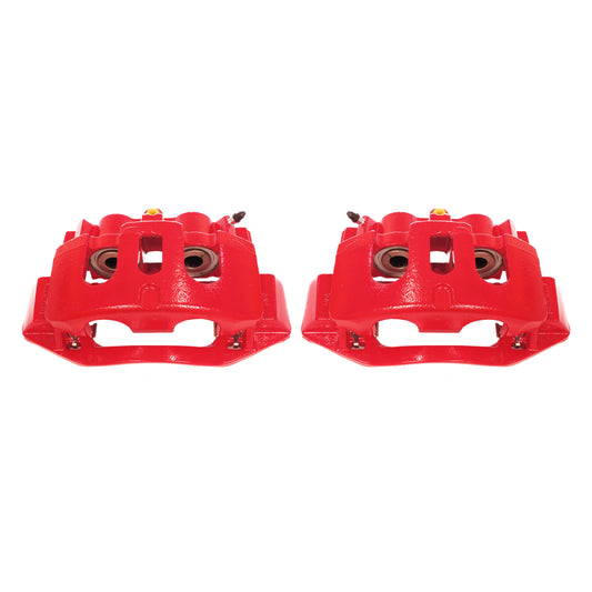 Power Stop 11-19 Chevrolet Silverado 2500 HD Rear Red Calipers w/Brackets - Pair