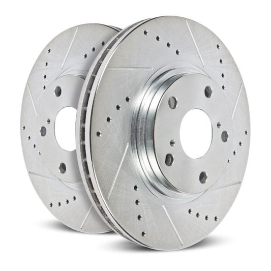 Power Stop 87-93 Ford Mustang Front Evolution Drilled & Slotted Rotors - Pair