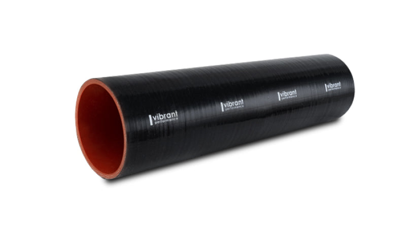Vibrant Silicone Straight Hose Coupler 3.125in ID x 12.00in Long - Gloss Black