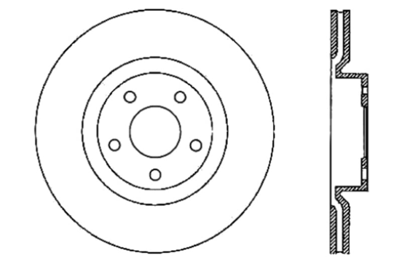 StopTech Power Slot 05-07 Cadillac XLR / 06-09 Chevy Corvette Front Right Drilled & Slotted Rotors