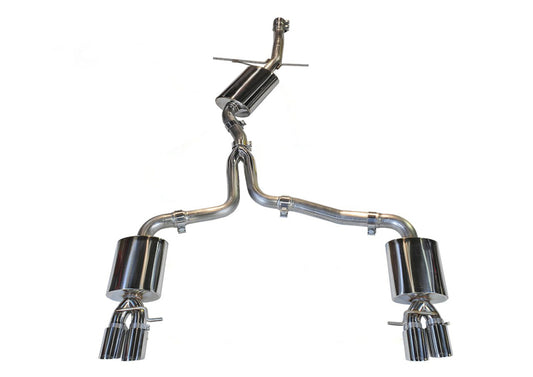 AWE Tuning Audi B8 A4 Touring Edition Exhaust - Quad Tip Polished Silver Tips - Does Not Fit Cabrio - Precision R