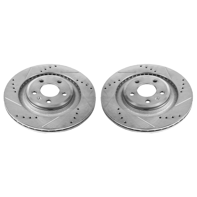 Power Stop 10-11 Audi S4 Rear Evolution Drilled & Slotted Rotors - Pair