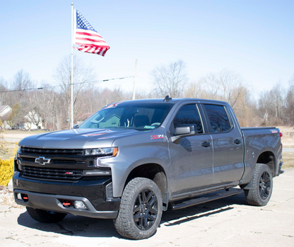 Fishbone Offroad 2019+ Chevrolet Silverado 1500 Double Cab Oval Side Steps - Black Textured