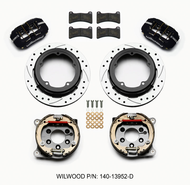 Wilwood Dynapro Low-Profile 11.00in P-Brake Kit Drilled Strange Eng Floater 3.49in Offset