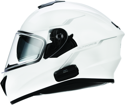 Sena Technologies Outforce Full Face Bluetooth Helmet Glossy White - Small