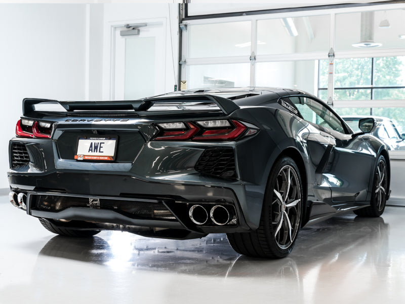 AWE Tuning 2020 Chevrolet Corvette (C8) Touring Edition Exhaust - Quad Chrome Silver Tips - Precision R