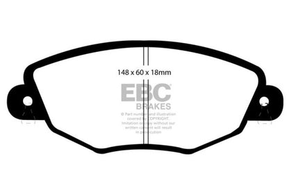 EBC 01-04 Jaguar X-Type 2.5 Redstuff Front Brake Pads