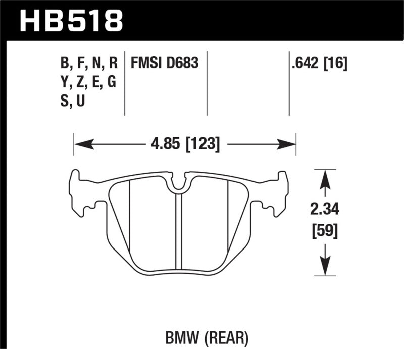 Hawk 01-05 BMW 330Ci 3.0L Base Rear ER-1 Brake Pads