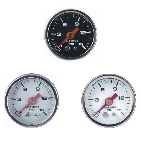 Autometer AutoGage 1.5in Liquid Filled Mechanical 0-60 PSI Fuel Pressure Gauge - Black