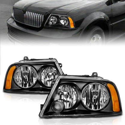 ANZO 2003-2006 Lincoln Navigator Crystal Headlights Black